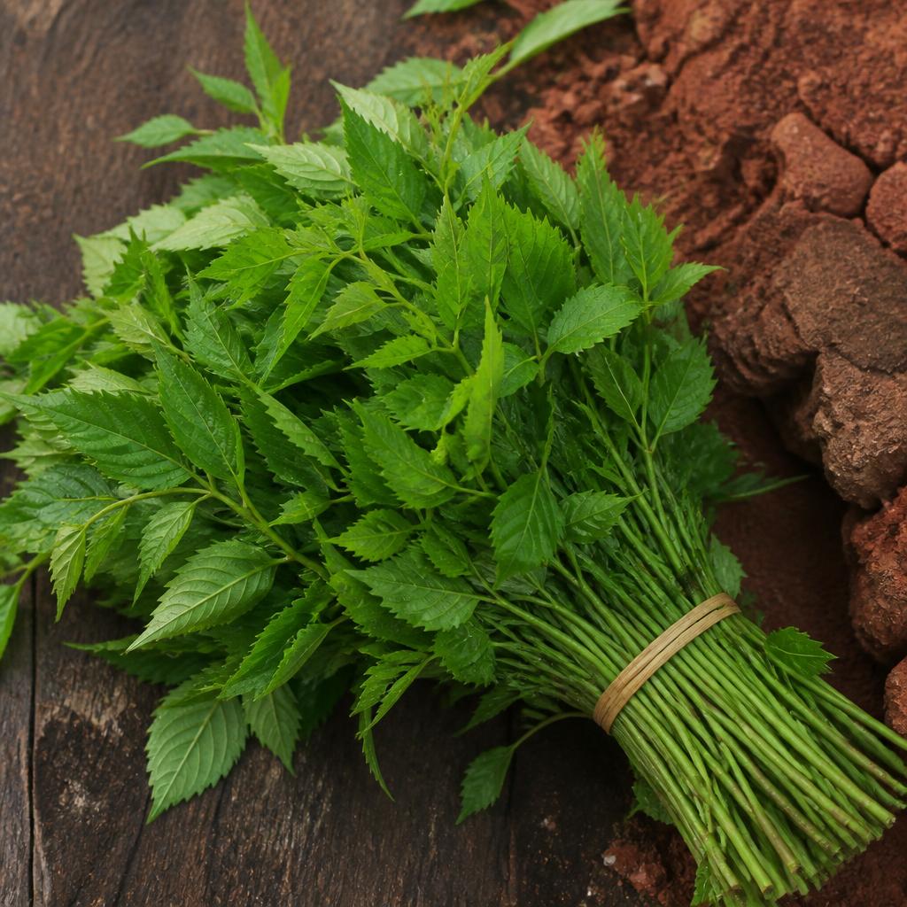 Bundle of fresh tropical leafy greens